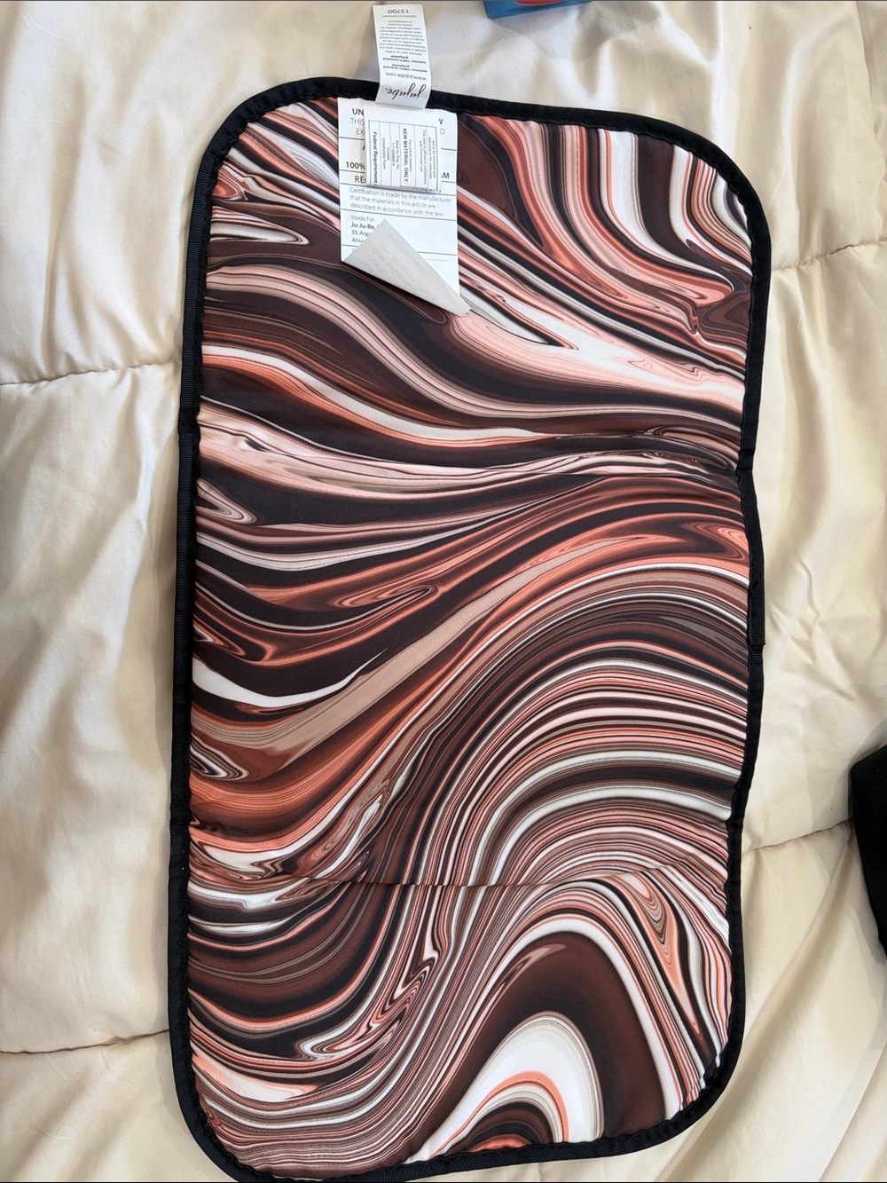 Marbled Swirl Home Accent Mat/diaper, changing math- Brown & Cream